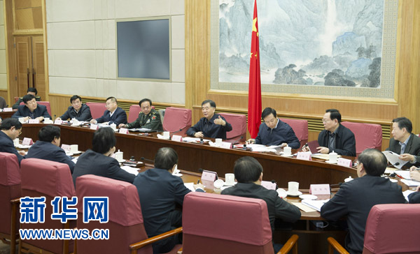 2月19日,國務院副總理、全國綠化委員會主任汪洋在京主持召開全國綠化委員會全體會議。 新華社記者 黃敬文 攝
